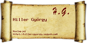 Hiller György névjegykártya